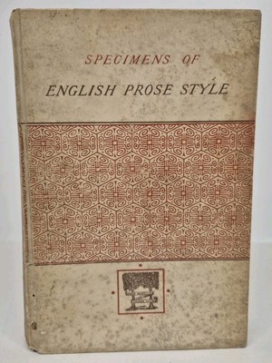 1885 Specimens of English Prose Style Saintsbury Ed 1st Ed Burns Binding