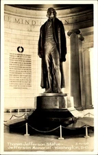 Thomas Jefferson Statue ~ Jefferson Memorial ~ Washington DC ~ RPPC real photo