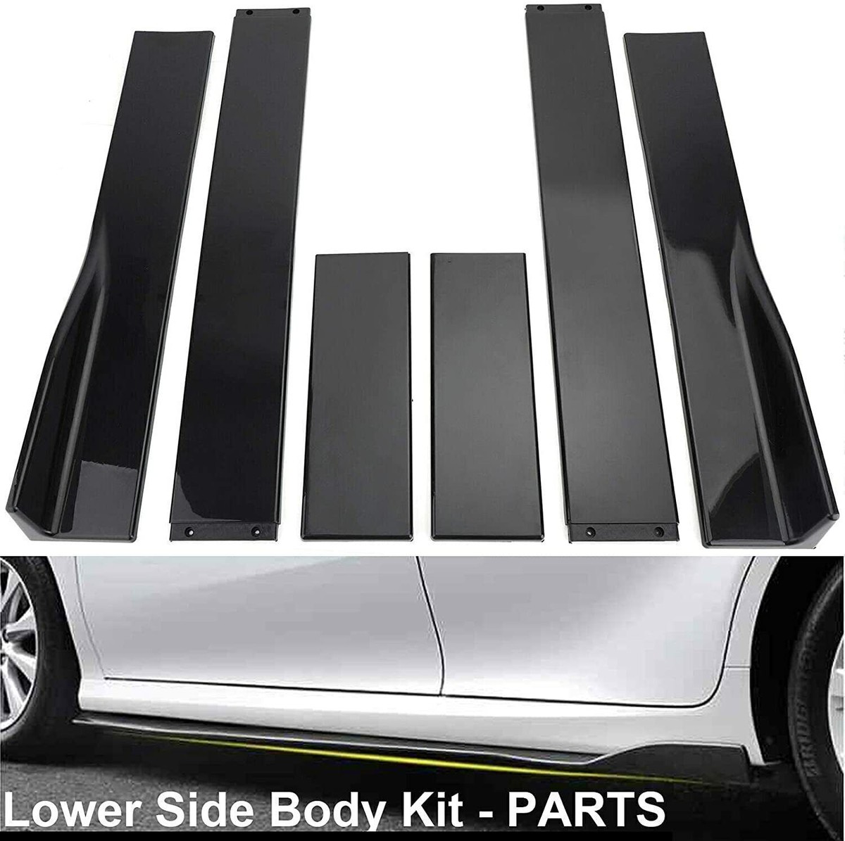 86.6'' Gloss Black Side Skirts Extension For Audi A3 S3 A4