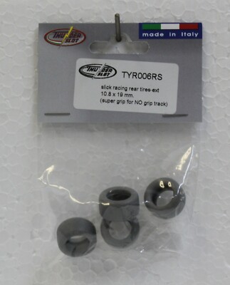 THUNDER SLOT TYR006RS GRAY SLICK RACING REAR TIRES 10.8X19MM 1/32 SLOT CAR PART