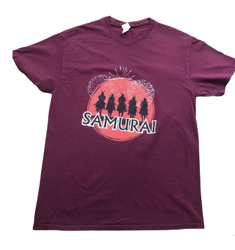 Camiseta Gráfica Samurai Warriors Mediana Unisex Roja Manga Corta Algodón Cuello Redondo - Imagen 5 de 7