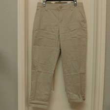LIZ CLAIBORNE Classic Straight Leg Womens Ankle Pant Khaki Size 10 NWT