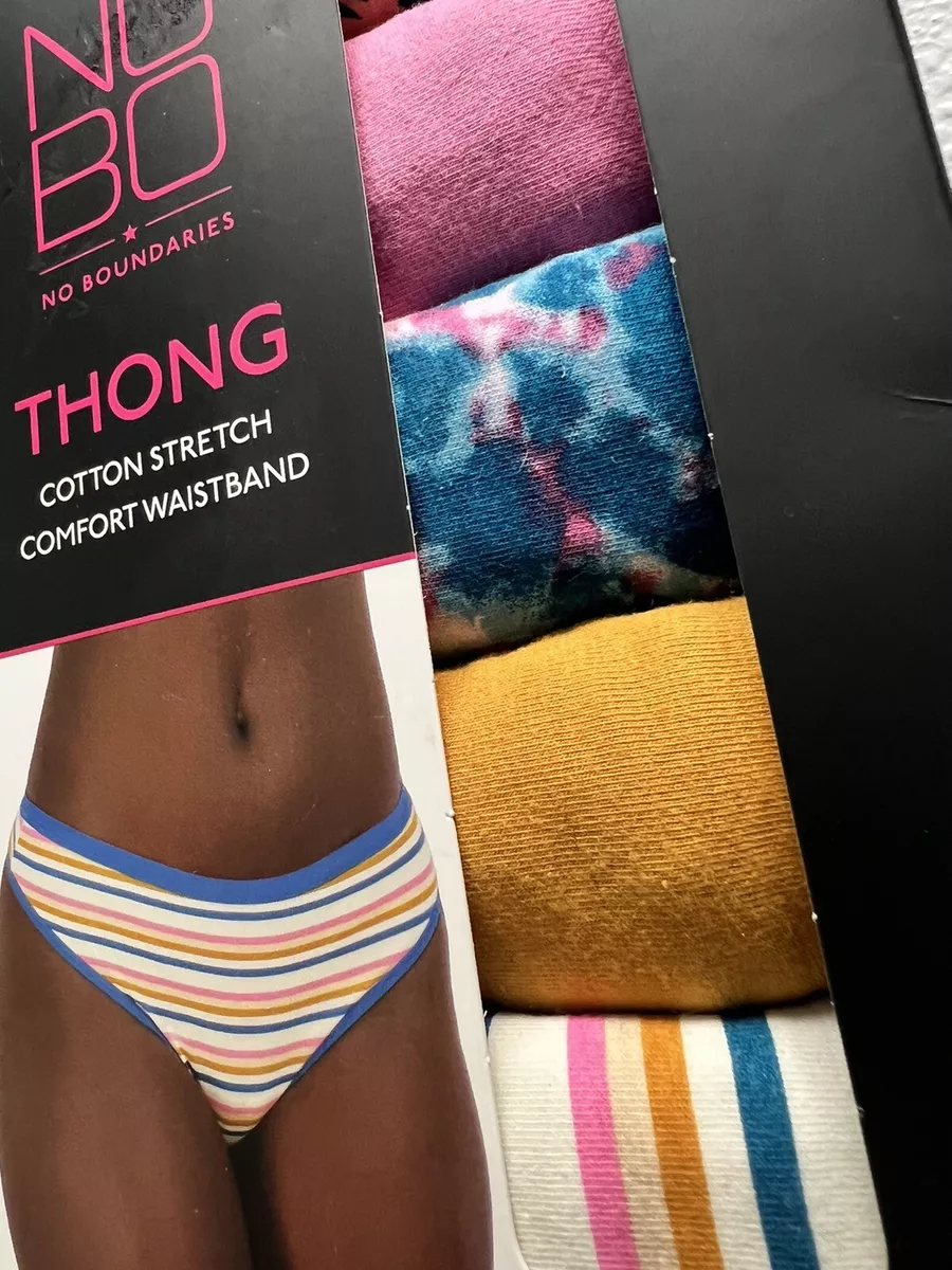 5 Pack No Boundaries Women s 3XL Cotton Stretch THONG Underwear