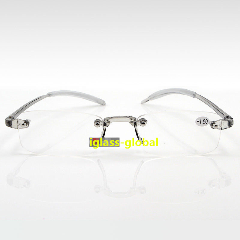 TR90 Rimless Flexible Frame Gray Reading Glasses Reader +1.0 +1.5 +2 +3 +4 - Foto 3