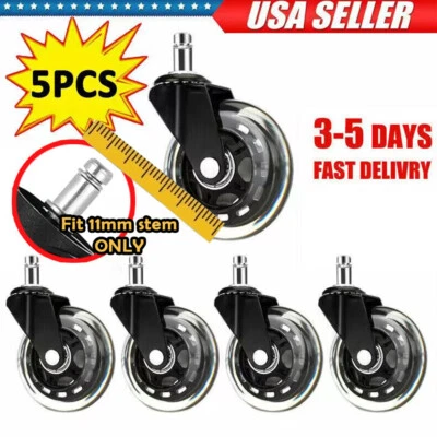 FOH 5 Units 3 inch Heavy Duty Casters & Wheels Fit for Office Chair Universal
