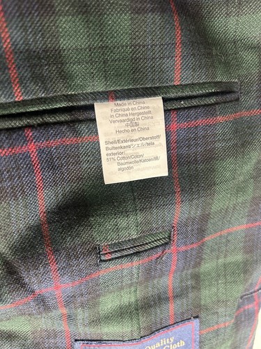 J Crew Ludlow Blazer Mens Slim 34S British Moon Cloth Plaid British Cloth Green - Picture 7 of 10