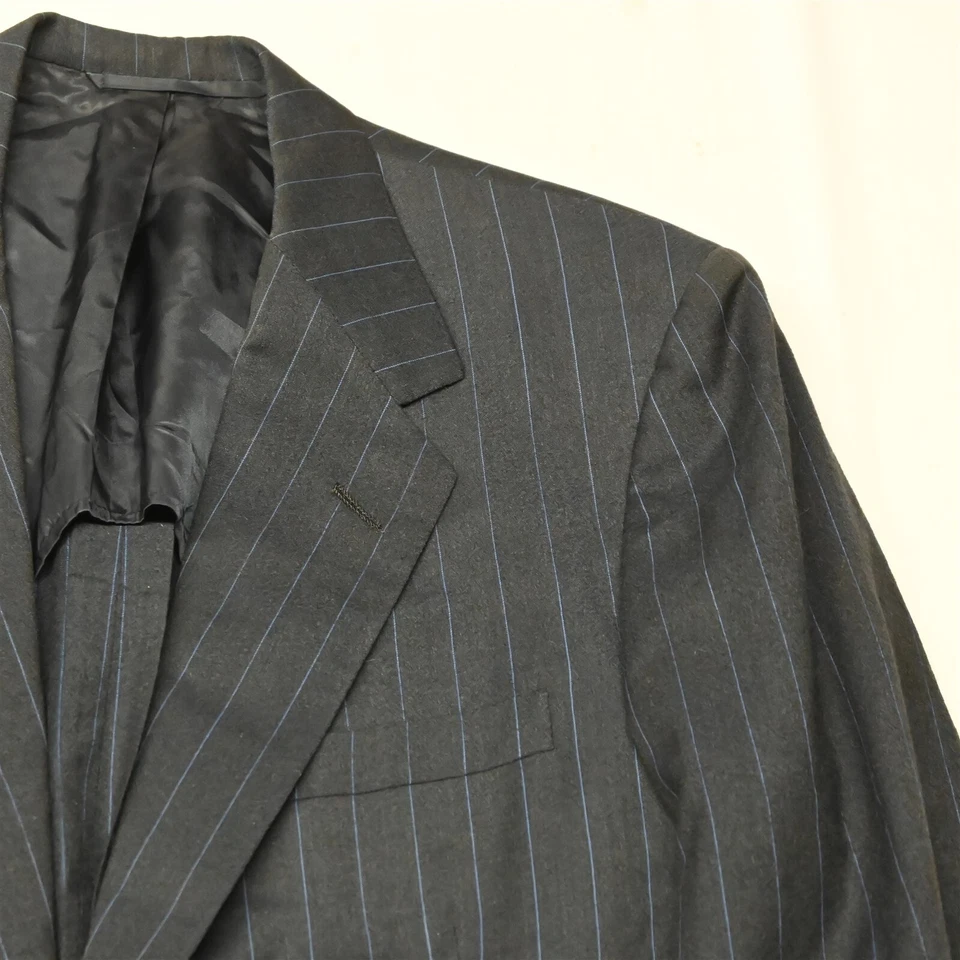 Oxxford Clothes 42 Alto Azul Rayas Lana Hombres Blazer Traje Chaqueta Abrigo Deportivo Foto 2 de 4