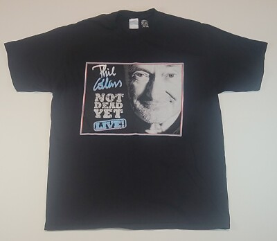 Phill Collins T-Shirt Mens XL. Not Dead Yet Tour Tee. Vintage Black Short Sleeve