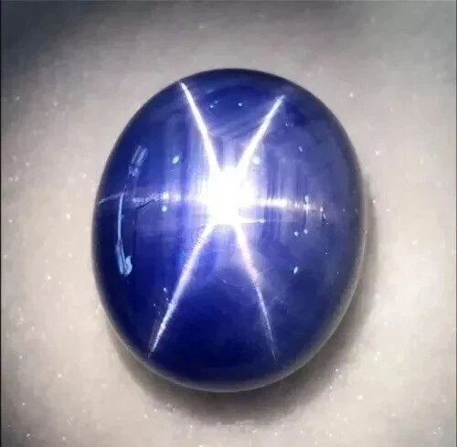A+ Zafiro Estrella Azul Natural 25 Ct Cabujón Ovalado 6 Rayos Tilo Piedra Preciosa Suelta Foto 2 de 4