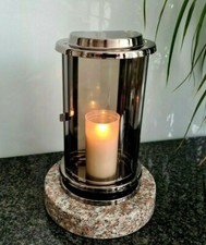 GRAVE LANTERN STAINLESS STEEL LANTERN GRAVE LIGHT GRAVE LAMP GRANITE BASE
