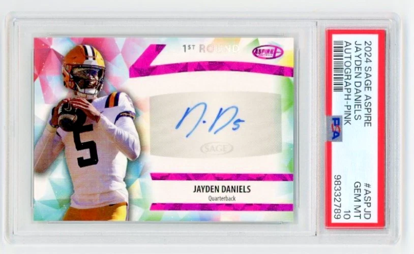 Jayden Daniels Sage Aspire Autographs #ASPJD Pink