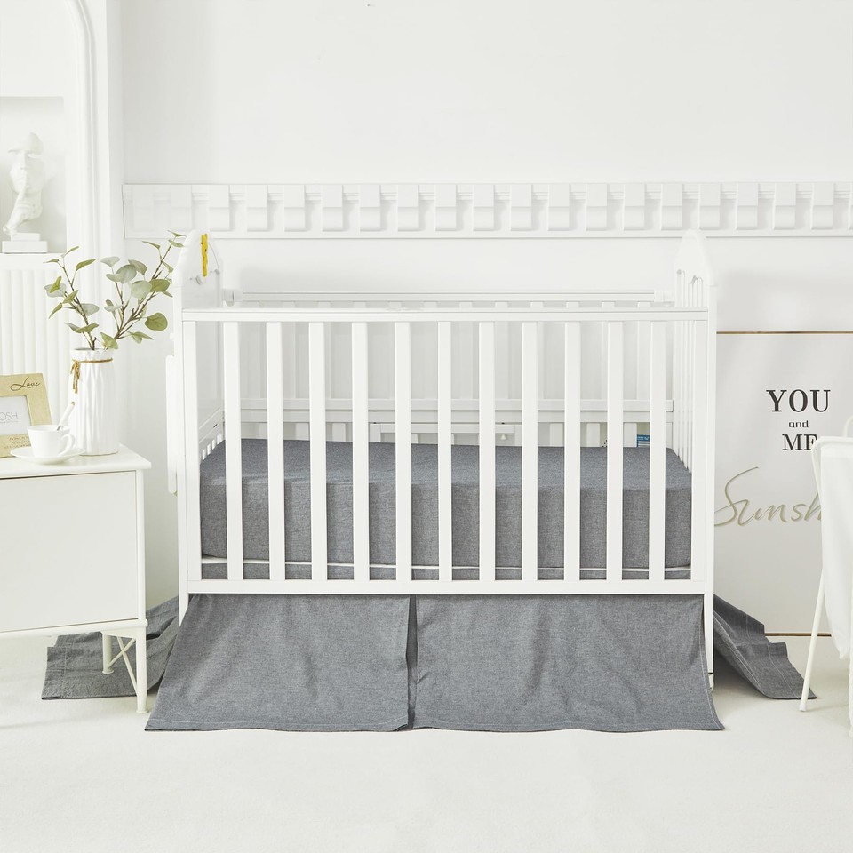 Gender Neutral Baby Crib Bedding Set 3 Pieces 100 Washed Cotton Like