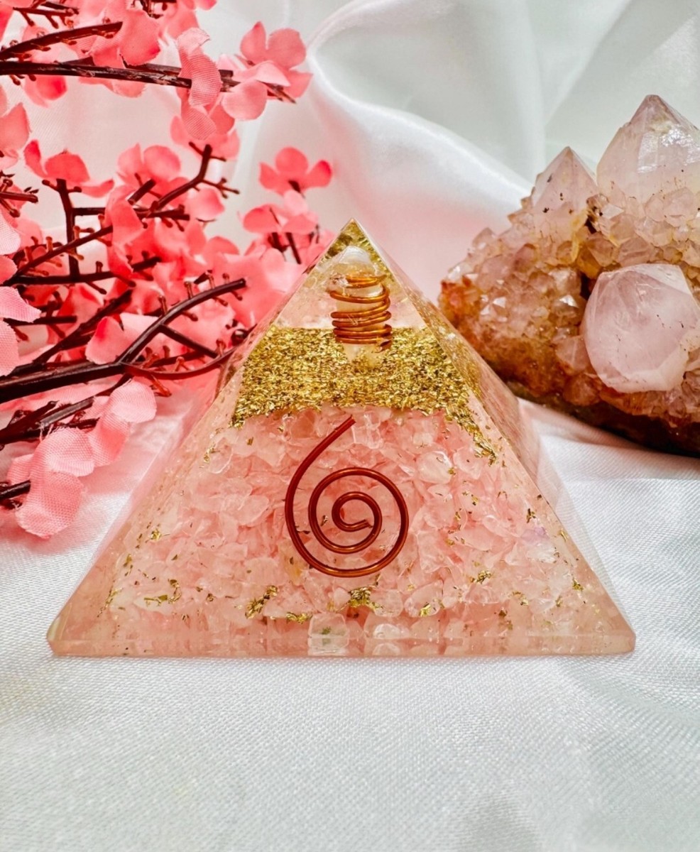 Large Orgone Energy 23k Gold Towerbuster Grounding EMF Shungite Quartz 85x25mm e