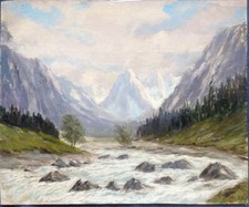 ::OTTO ZWIERLEIN MÜNCHEN ÖLGEMÄLDE °ANTIK NACHLASS ALPEN WIMBACHTAL UM 1900 ÖL