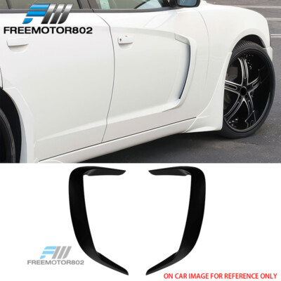 Fits 15-23 Dodge Charger IKON2 Style Door Side Fender Scoop Vents Matte Black