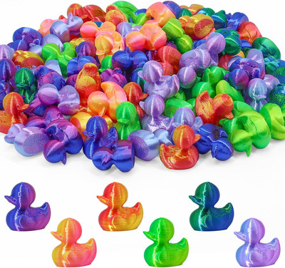 Mini Enten 100 Stück, PLA Mini Ente, 3D-gedrucktes Kleine Enten 100 Stück, Bunt 