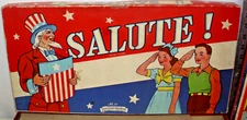 SELCHOW & RIGHTER SALUTE! UNCLE SAM PATRIOTIC BOARD GAME 1942 BOXED COMPLETE