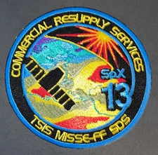 Spacex 13 Commercial Resupply Services TSIS MISSEFF SDS Patch Repro New A383