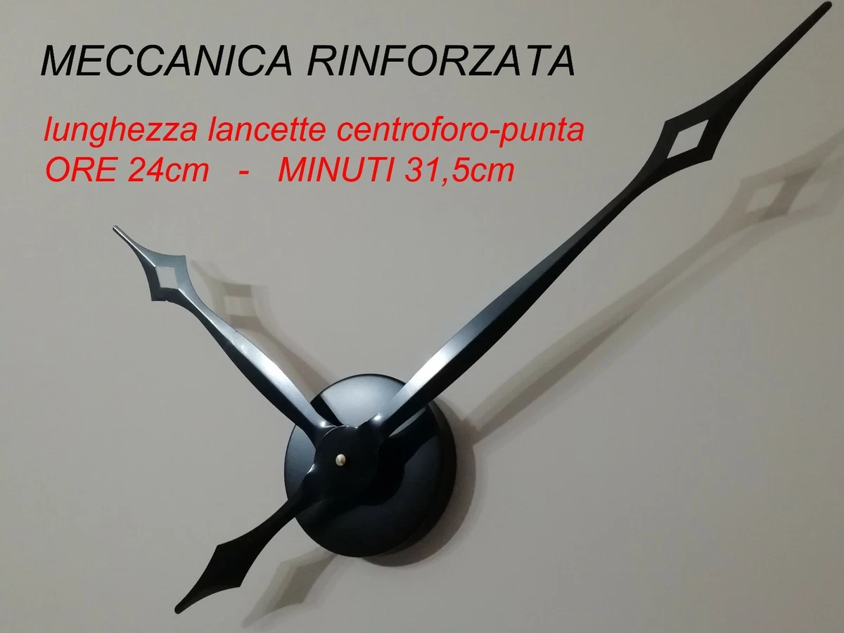 MECCANISMO OROLOGIO quarzo muro parete lungo maxi gigante lancette punta  grande