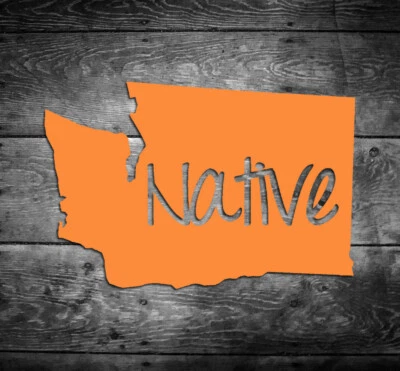 HANDMADE Washington Native Vinyl Sticker Car Window Door Bumper Decal Pride Home WA