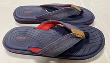 Navy Blue And Red Men's Size 11 Flip Flops Sandals