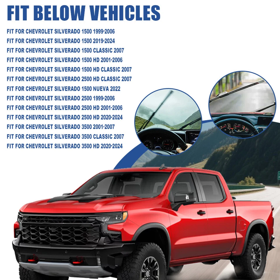 Limpiaparabrisas delantero de silicona suave gancho en J para GMC Sierra 1500 Classic 07 Foto 4 de 4