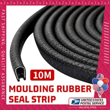33 Feet U-Shape Black Rubber Edging Trim Seal Door Window Edge Protector Strip