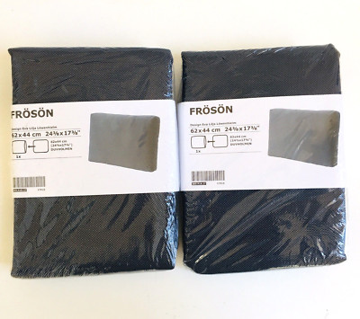 Set Of 2 IKEA Cushion Cover FROSON Duvholmen Chair Pad Dark Blue H-421