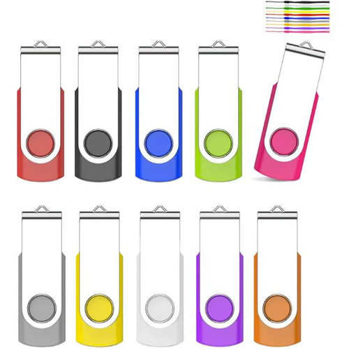 Clé USB 16 Go lot de 10 ENUODA flash drive 2.0 pivotante pour stockage informatique