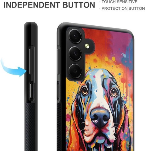 Plastic TPU Cover For Samsung A15 A16 S23 S24 S25 Ultra FE basset hound dog moon - 第 8/25 張圖片