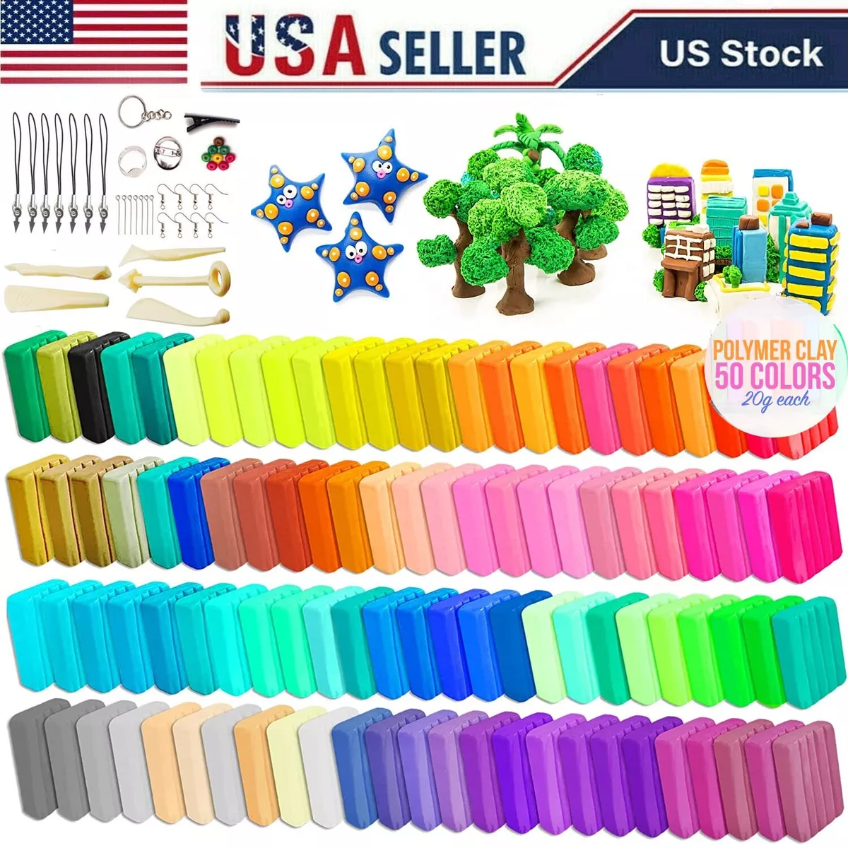 Polymer Clay, 12 Colors Modeling Clay, DIY Oven Bake Molding Clay for Kids  with Sculpting Clay Tools, Art Craft Gift for Kids