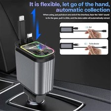 Fast Car Phone Charger 4in1 Retractable Car Charger- Starlight in Car Roof