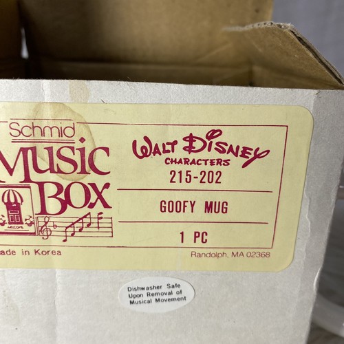 Walt Disney Characters "Music Box" Mug Goofy Mug made by Schmid 1987 - Picture 5 of 10