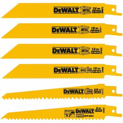 Dw4856 DEWALT Reciprocating Saw Blades, Metal/Wood Cutting Set, 6-Piece ...