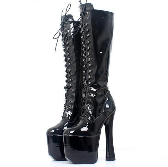 Para mujer punta rojoonda Grueso Tacón alto encima de la rodilla botas Zapatos con cordones de plataforma Para Grueso mujer punta rojoonda Grueso Para Tacón alto encima de la rodilla botas Zapatos con cordones de plataforma 5aa92e