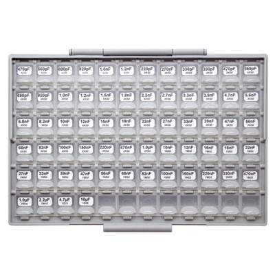 AideTek SMD SMT 0603 Size, 100 Values, 50pc/value 1% Sample Capacitor Kit Distributed in Box-all Enclosure Designer Kit NPO Y5v X7r 10uf 4.7uf
