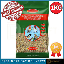 JOHNSTON & JEFF WILD BIRD FOOD ESSENTIAL BLEND FOR SPRING SUMMER SEED FEED 1KG