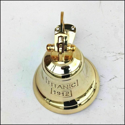 VINTAGE NAUTICAL DECOR WALL BRASS SOLID MARINE SHIP BELL MOUNTING ANTIQUE STYLE - Picture 8 of 8