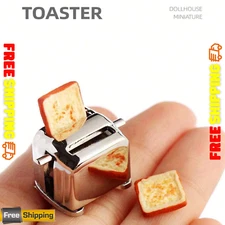 Miniature Toaster Bread Maker 1:12 Scale Mini Decoration House Kitchen Appliance
