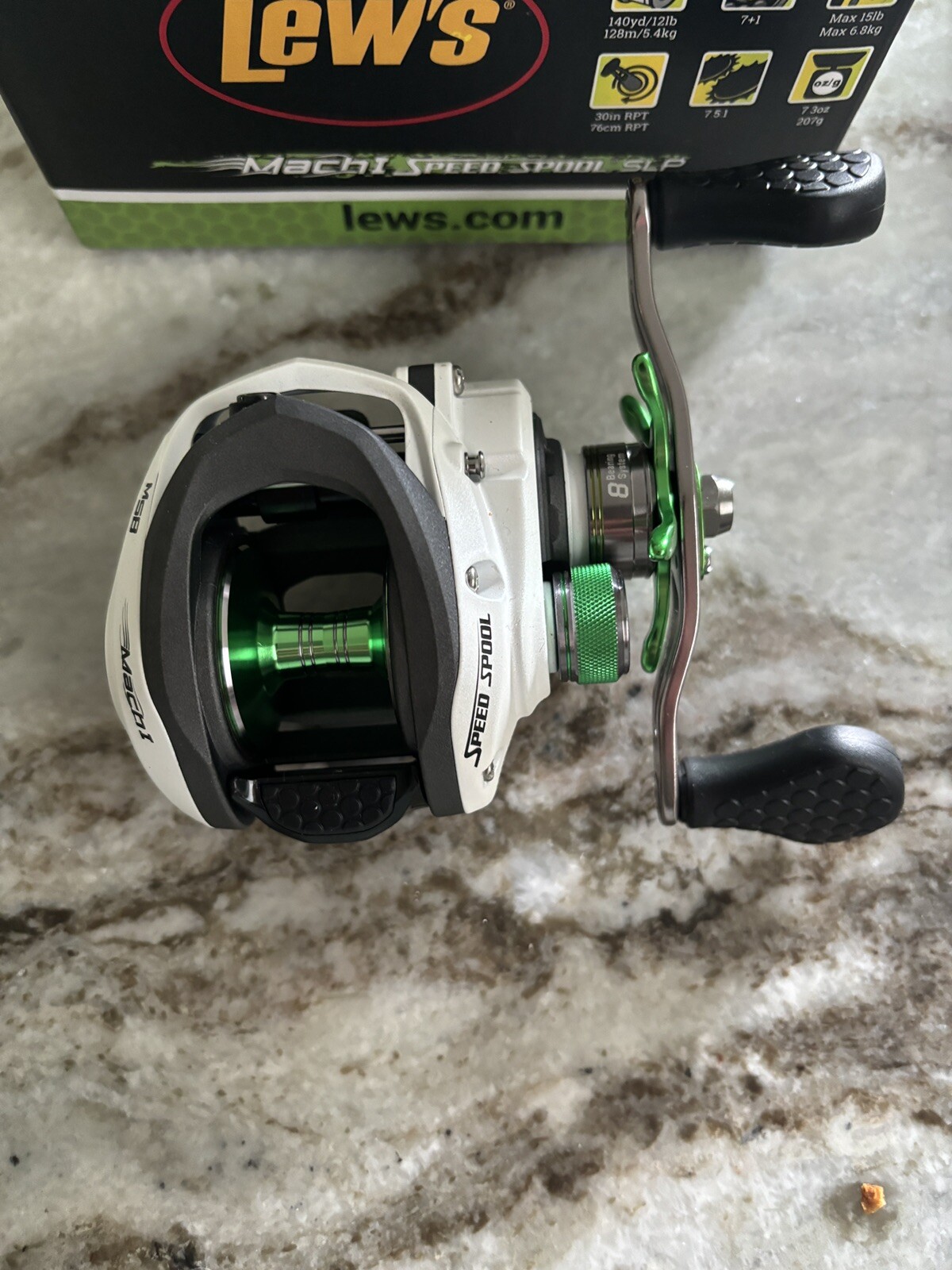 Moulinet à Lancer Droit Lew's Mach I Speed Spool SLP - Rapport 7.5:1 - Référence MH1SHA - Neuf Sans Boîte