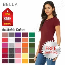 Bella Ladies  Womens Favorite Tee Cotton Longer Junior Fit T-Shirt Size M-6004