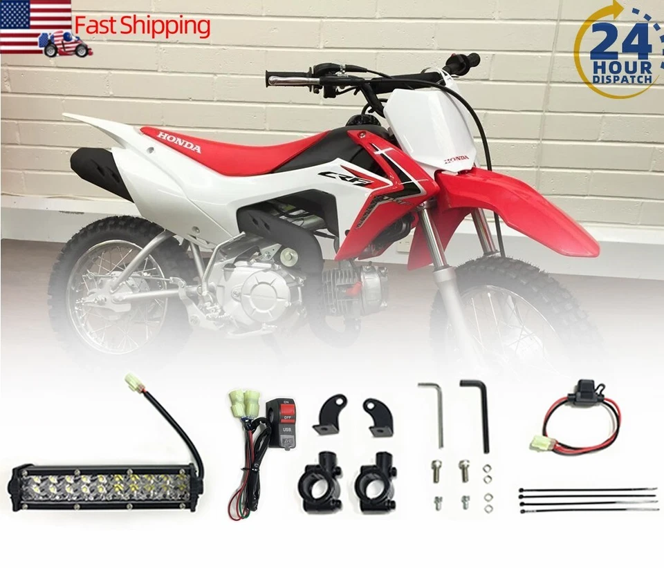 LED Headlight Light Bar Kit For CRF110 KLX110 TTR110E Plug-n-Play Waterproof US - Image 2 of 4