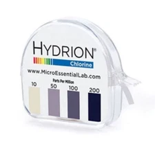 HYDRION Micro Essential Lab CHLORINE TESTER Tape Test Range 10 - 200 ppm CM-240