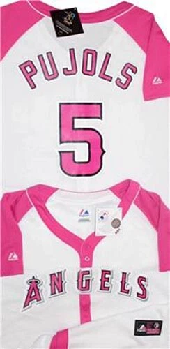 Angels No5 Albert Pujols Pink Fashion Women's Stitched Jersey