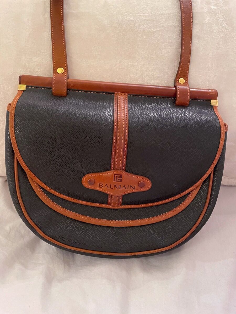 Vintage PIERRE BALMAIN Calfskin Black Leather Shoulder Bag Vintage PIERRE BALMAIN Calfskin Black Leather Shoulder Bag