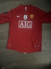 Ronaldo #7 Manchester United 2008 UCL Long Sleeve Home Red Retro Jersey Medium
