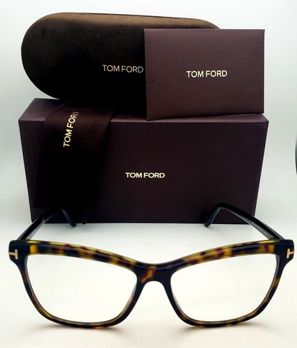 New TOM FORD Blue Block Eyeglasses TF 5619-B 052 55-15 Tortoise CatEye Frames - Picture 2 of 12