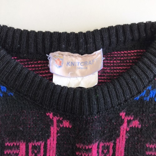 Knitcraft Canada Children's 90s Pullover Knit Sweater Vtg Pink Alpaca Pattern - Picture 2 of 6