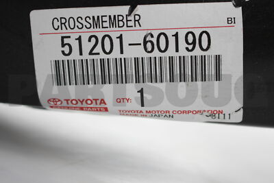 5120160190 Genuine Toyota CROSSMEMBER SUB-ASSY, FRAME, FRONT 5120160190 Genuine Toyota CROSSMEMBER SUB-ASSY, FRAME, FRONT