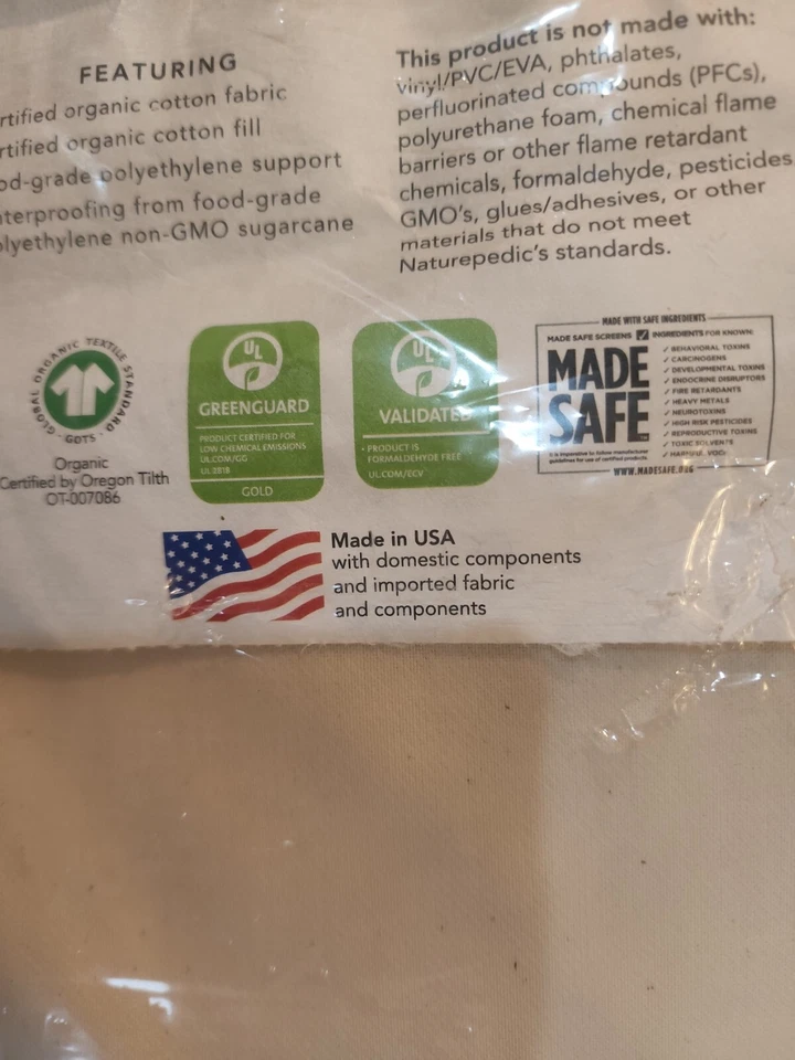 Organic Naturepedic Waterproof bassinet Pad 15x30. Read Description - Image 3 of 3